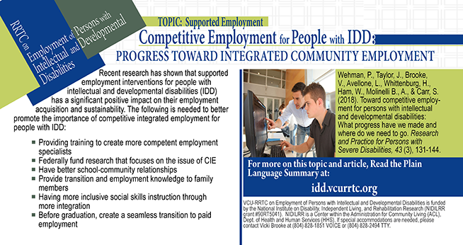 Postcards - VCU-RRTC on Employment of Persons with Intellectual and ...